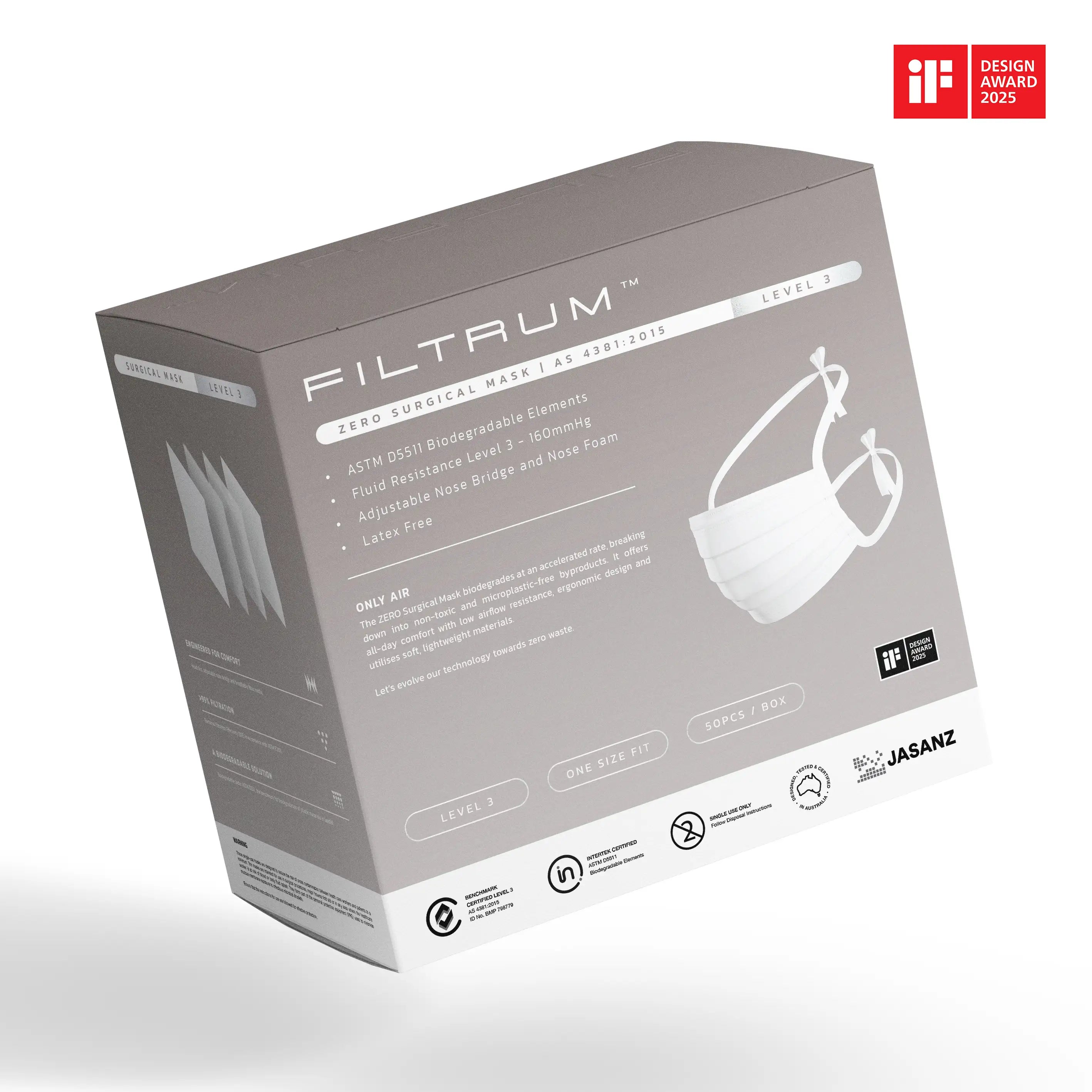 ZERO Level 3 Surgical Mask Head Ties 50 Pack