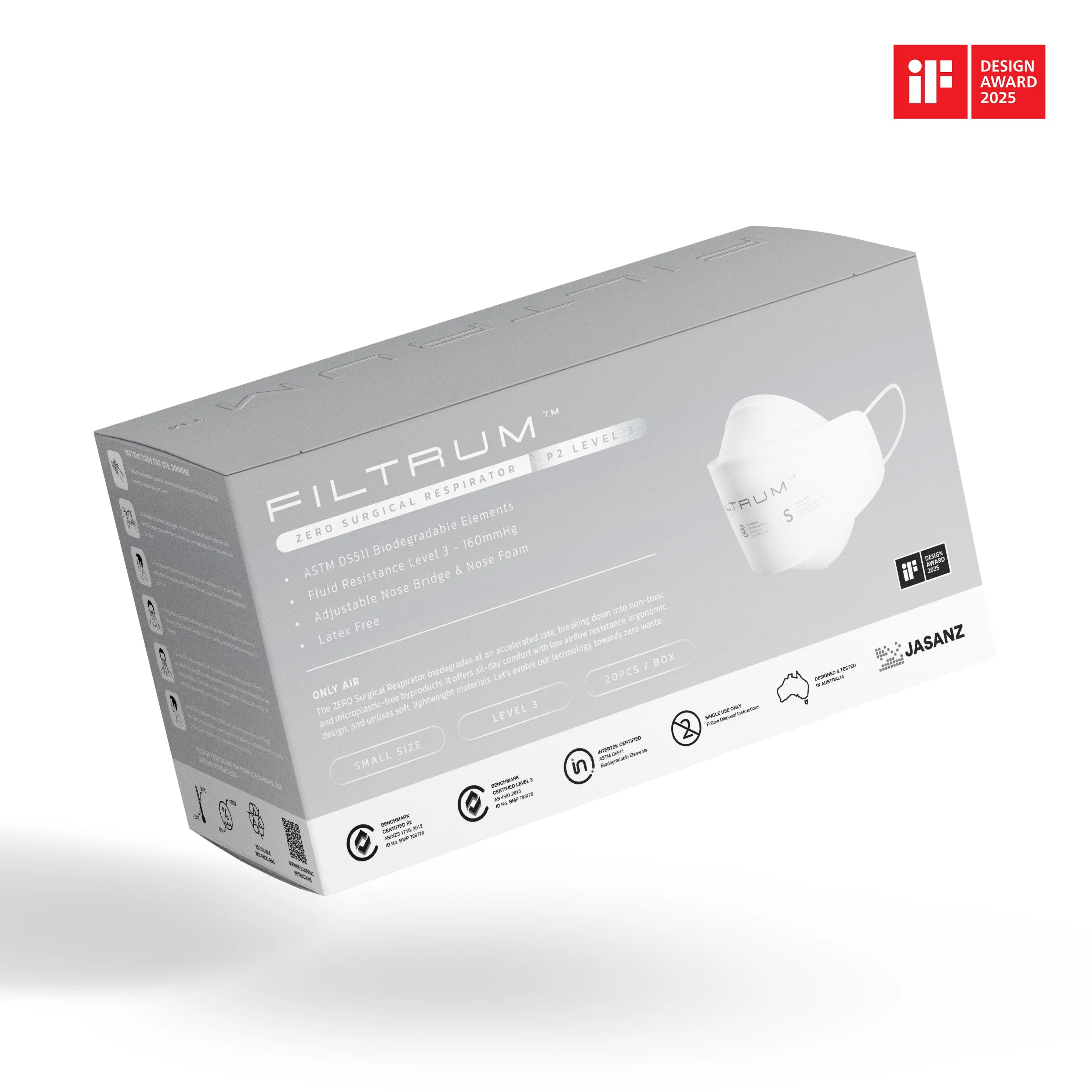 ZERO P2 Surgical Respirator Ear Loops 20 Pack