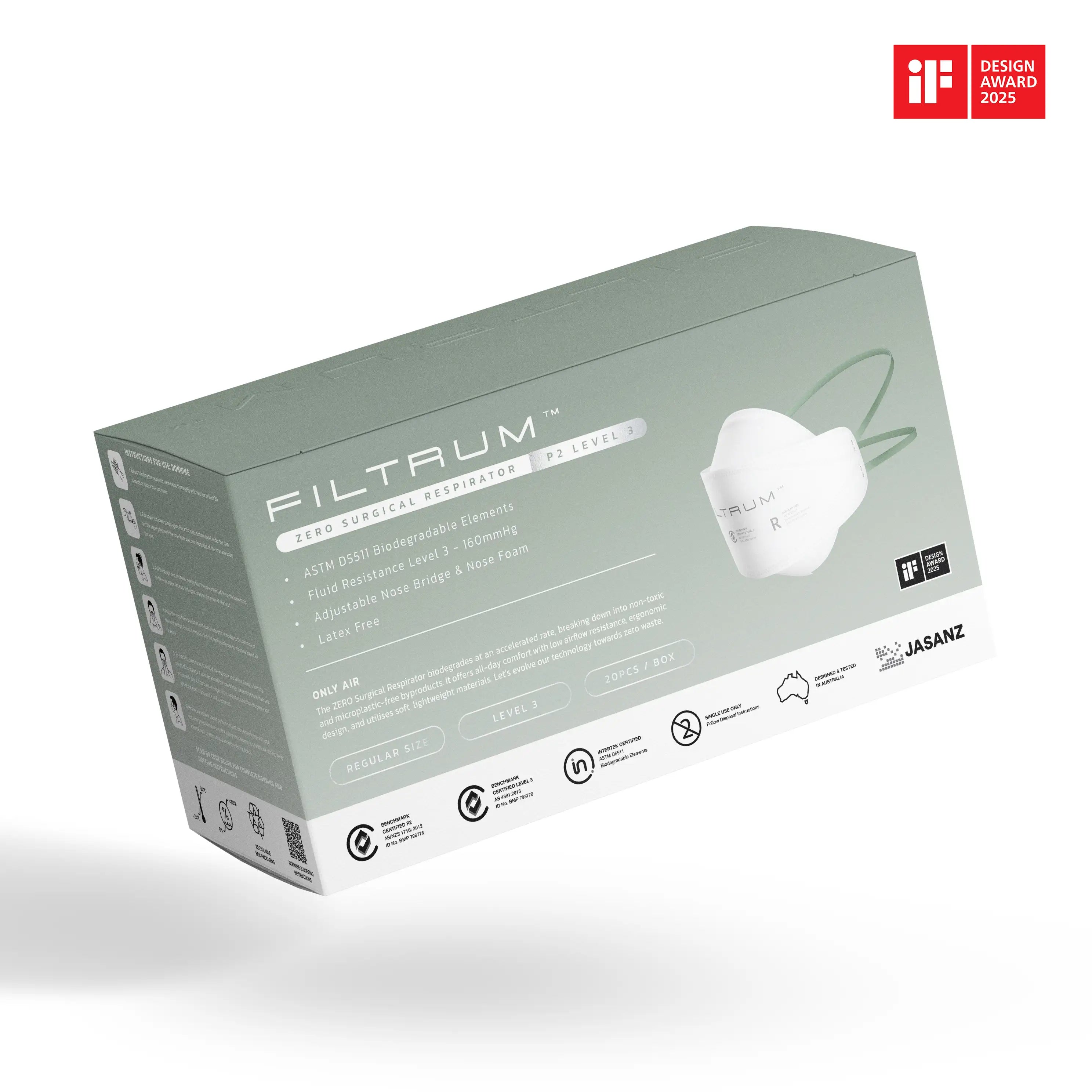 ZERO P2 Surgical Respirator Head Strap 20 Pack